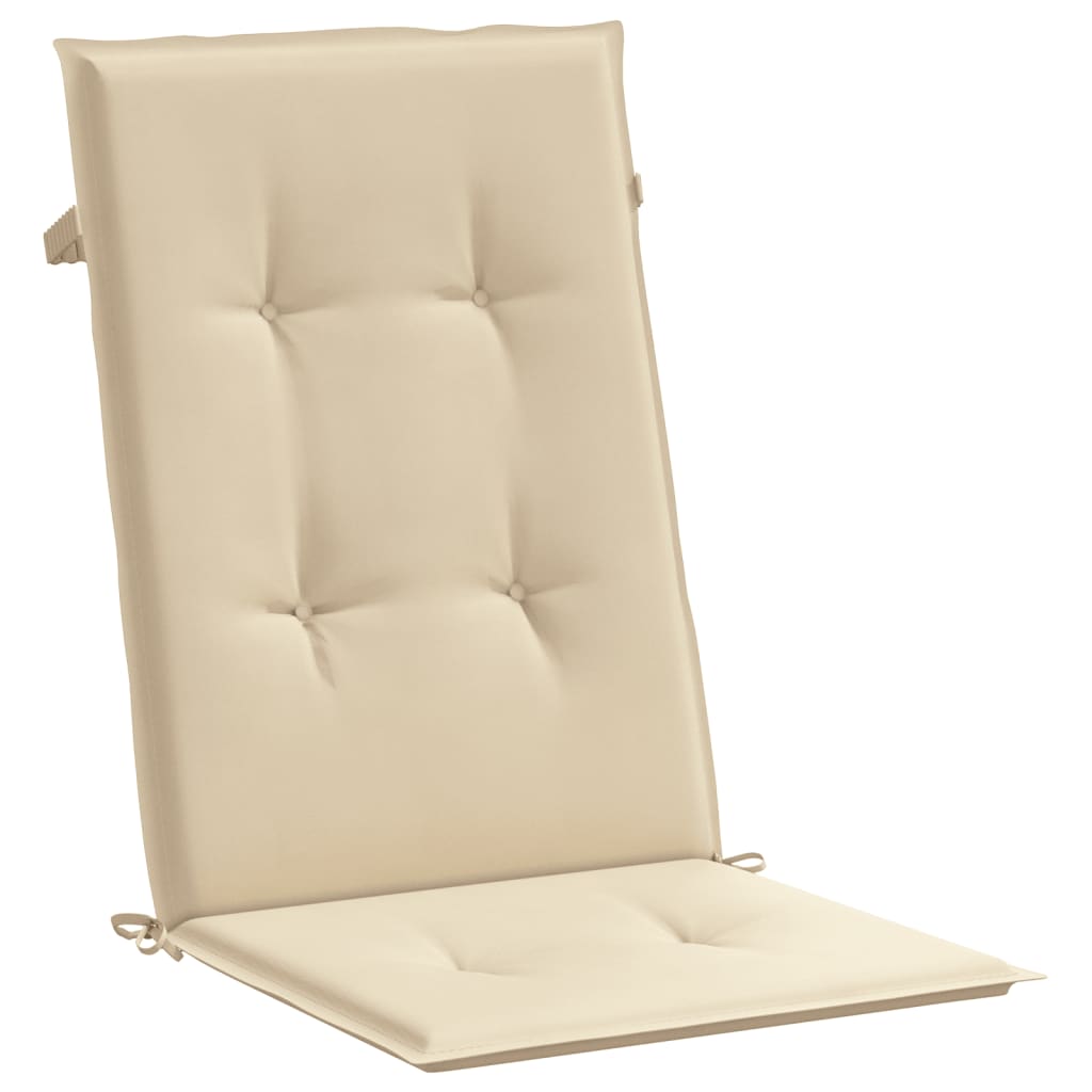 vidaXL dārza krēslu spilveni, 4 gab., bēši, 120x50x3 cm, audums