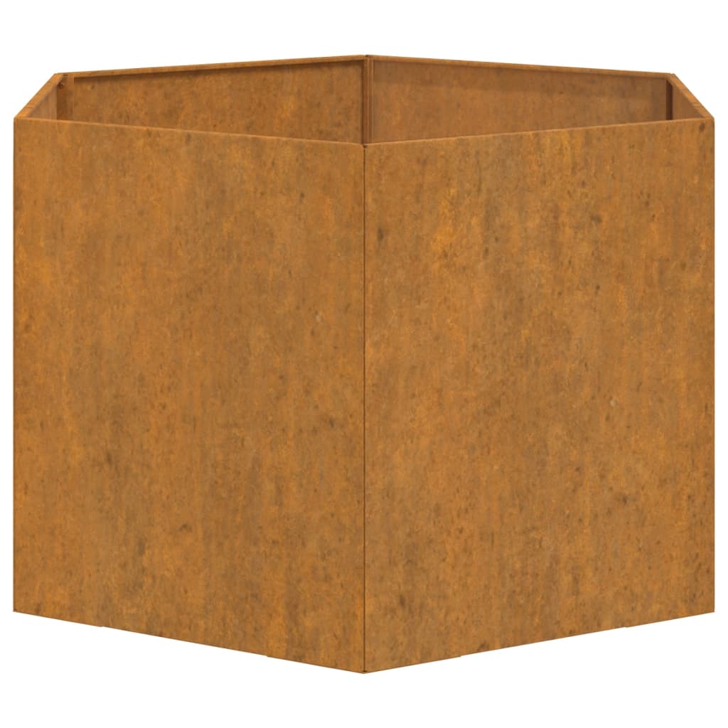 vidaXL dārza puķu kaste, rūsas krāsā, 60x60x45 cm, kortena tērauds