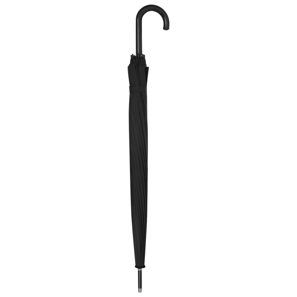 vidaXL lietussargs, automātisks, melns, 120 cm