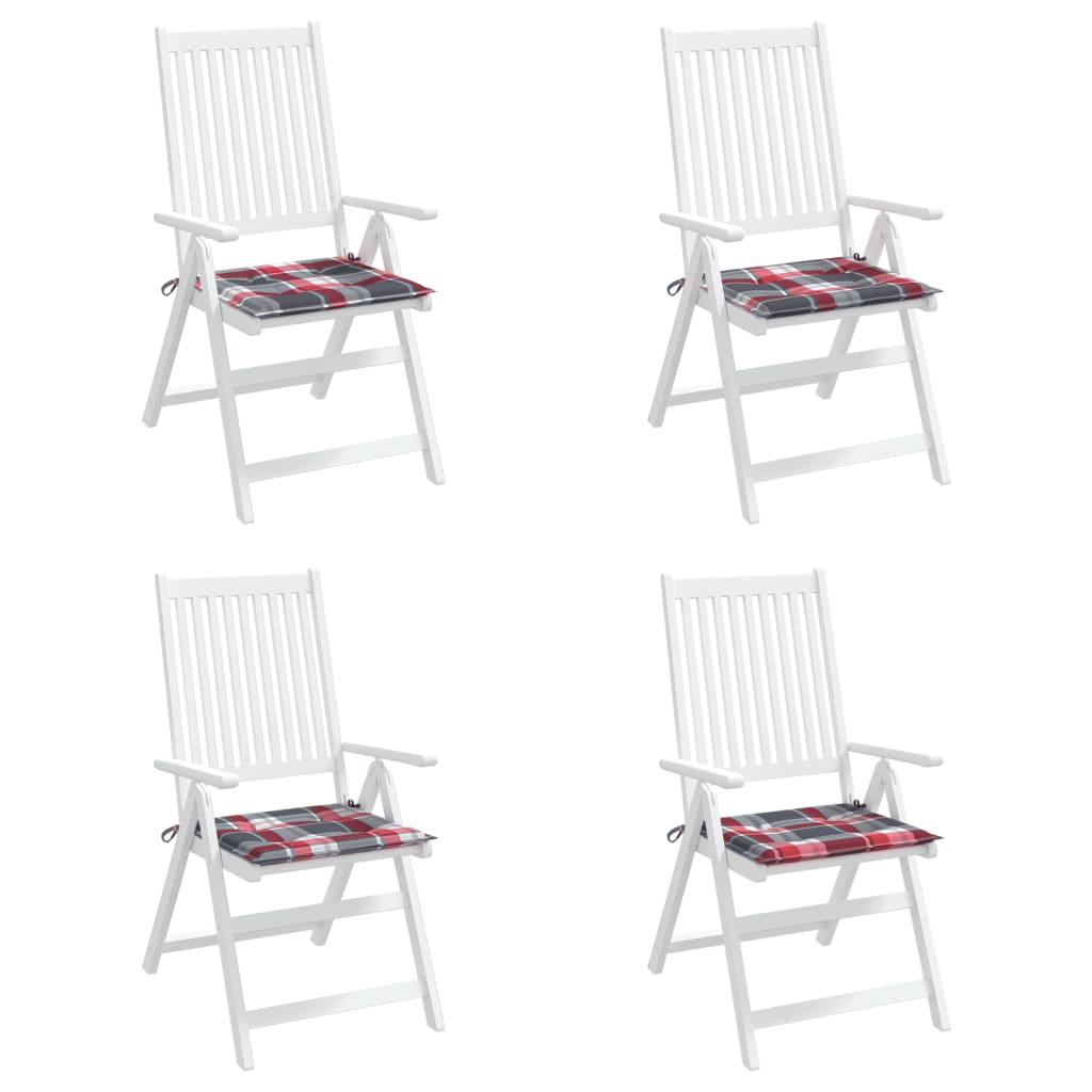 vidaXL dārza krēslu spilveni, 4 gab., četrstūri, 40x40x3 cm, audums