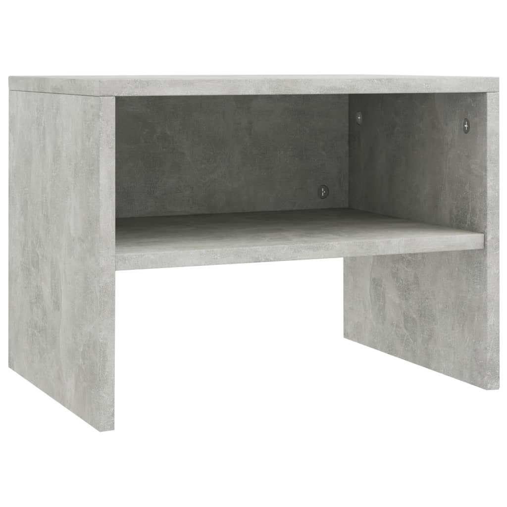 vidaXL naktsskapītis, 40x30x30 cm, betona pelēks, skaidu plāksne