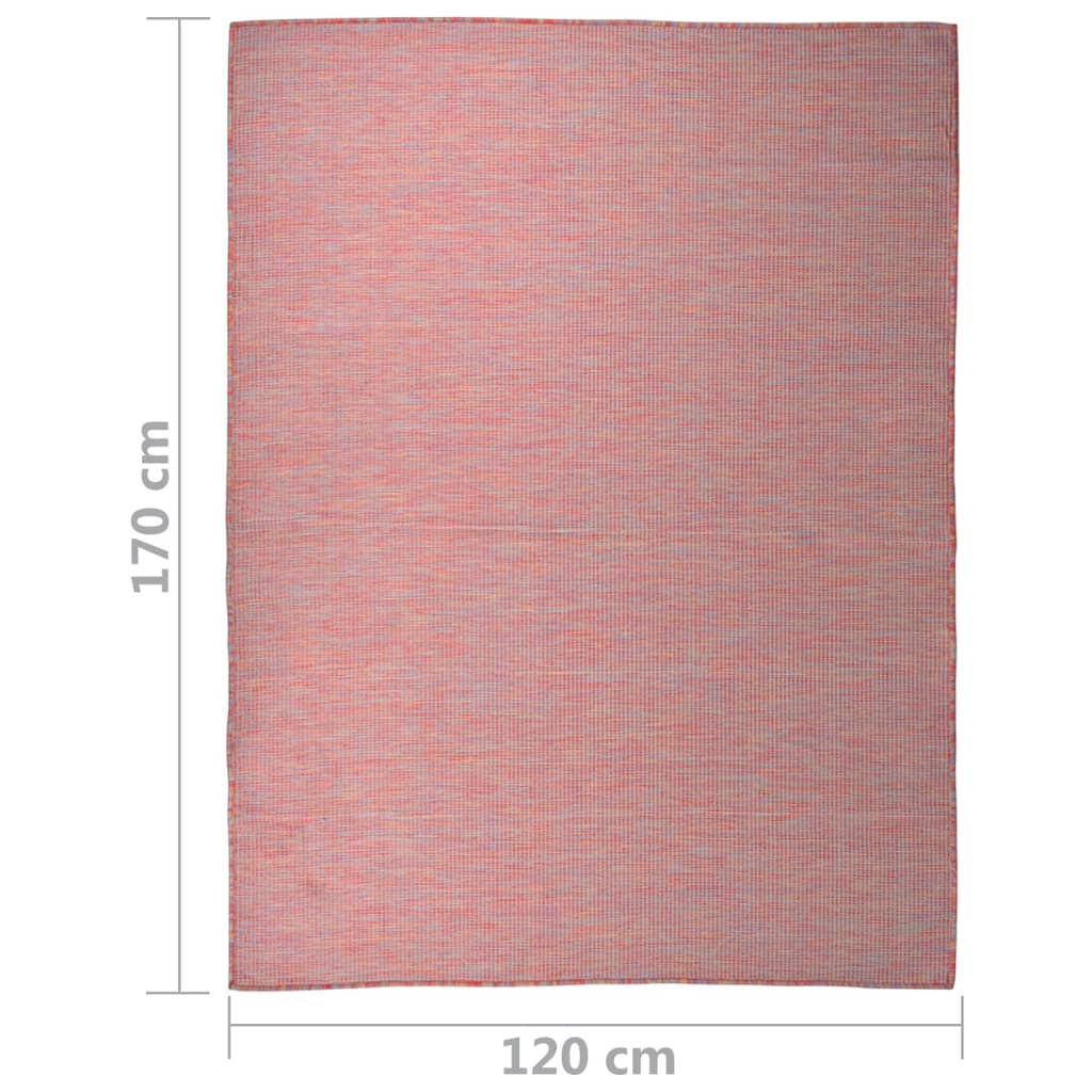 vidaXL āra paklājs, 120x170 cm, sarkans