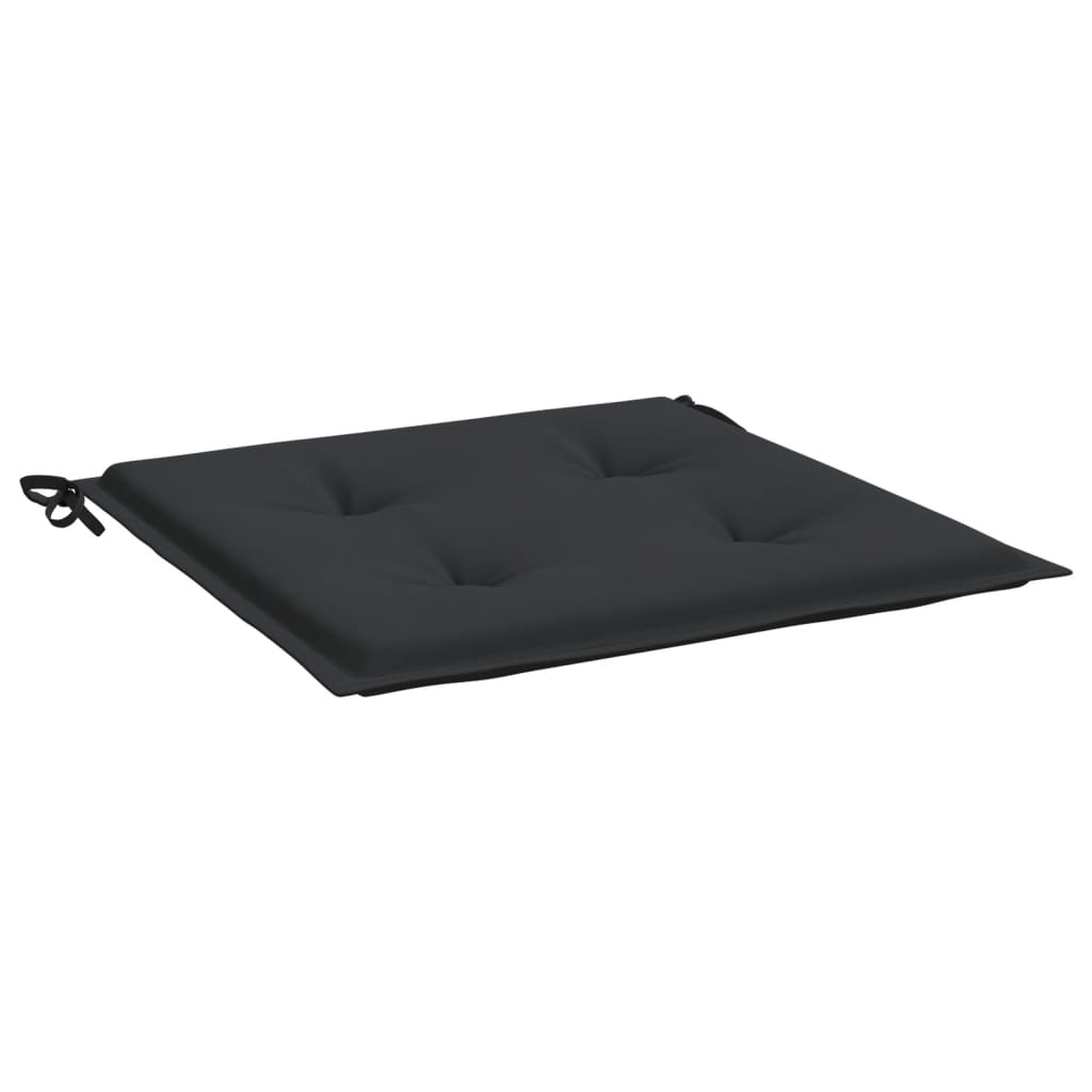 vidaXL dārza krēslu matrači, 4 gab., melns audums, 50x50x4 cm