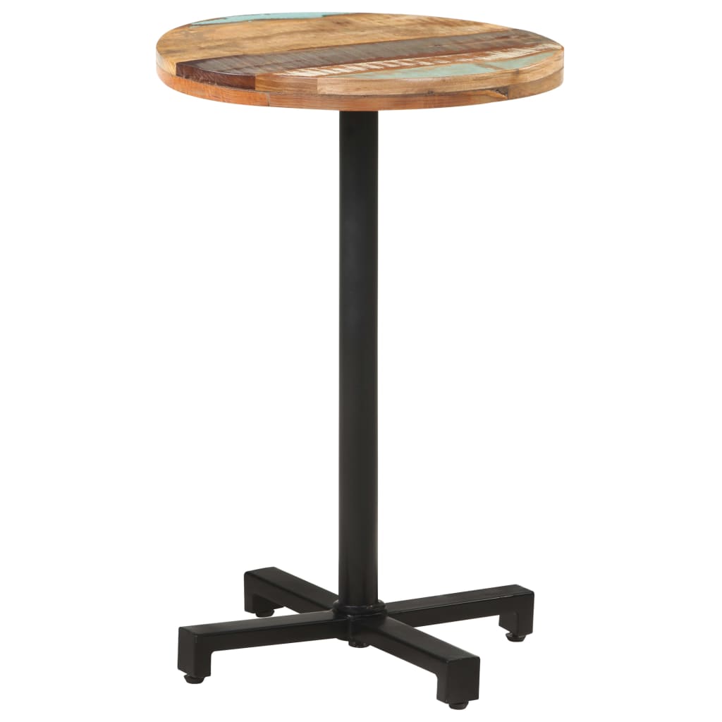 vidaXL bistro galds, apaļš, Ø50x75 cm, pārstrādāts masīvkoks
