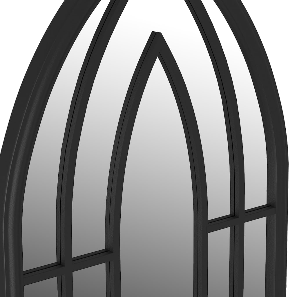 vidaXL dārza spogulis, melns, 70x30 cm, dzelzs, izmantošanai ārā
