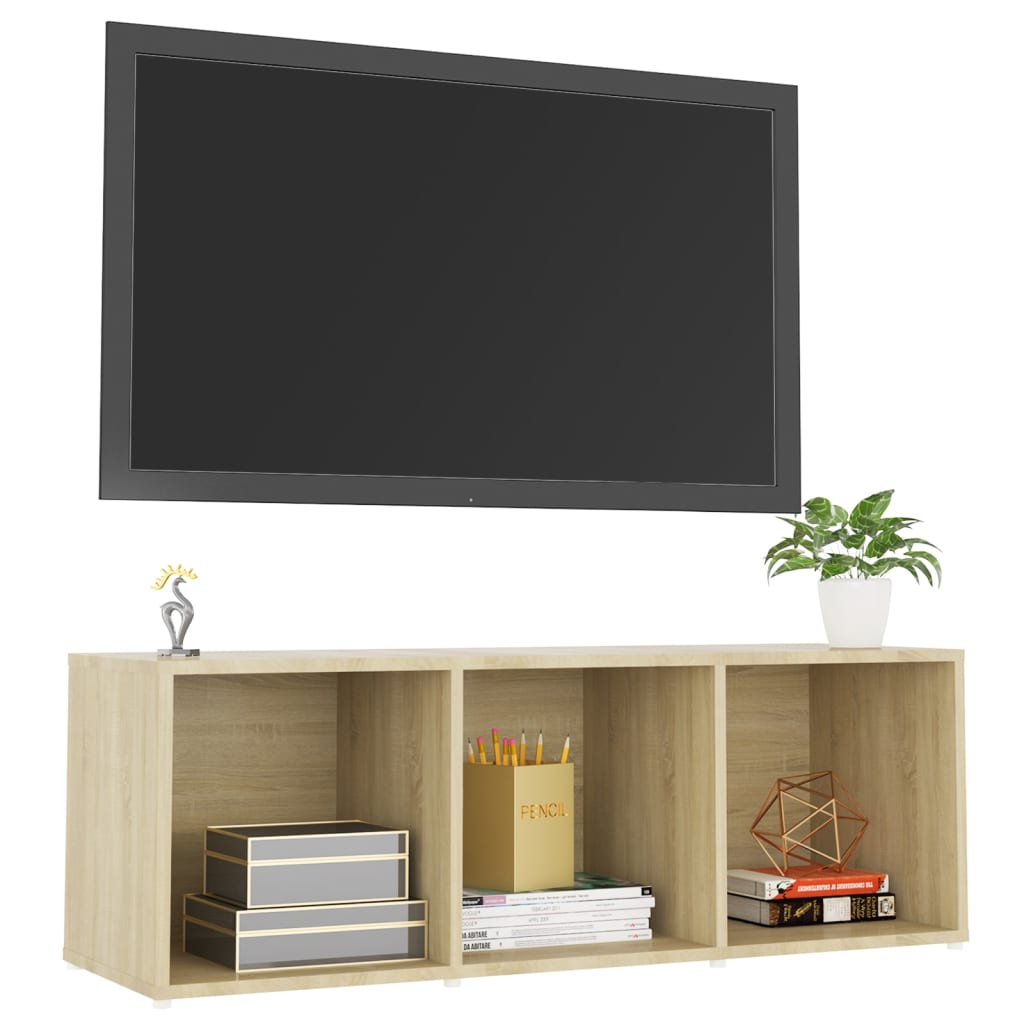 vidaXL TV plaukts, ozolkoka krāsa, 107x35x37 cm, skaidu plāksne