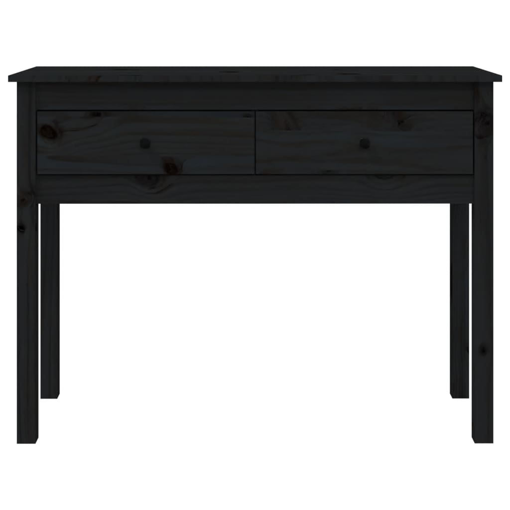 vidaXL konsoles galdiņš, melns, 100x35x75 cm, priedes masīvkoks