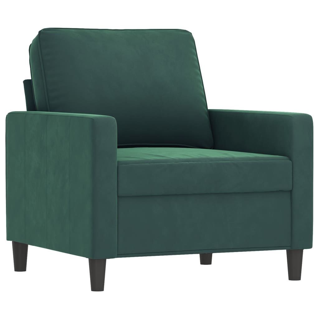 vidaXL atpūtas krēsls, tumši zaļš, 60 cm, samts