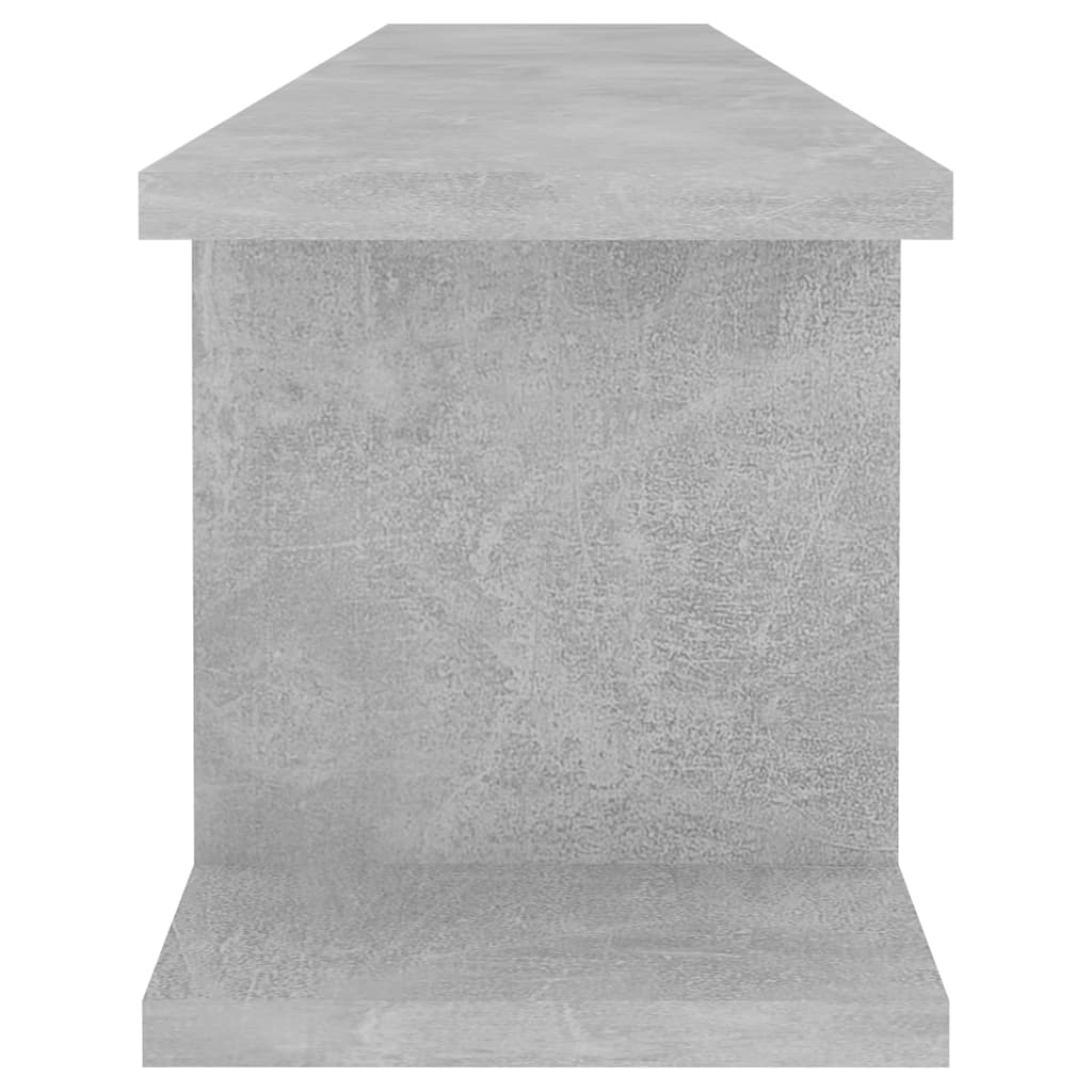 vidaXL sienas plaukti, 2 gb., 105x18x20 cm, betonpelēki, skaidu plātne