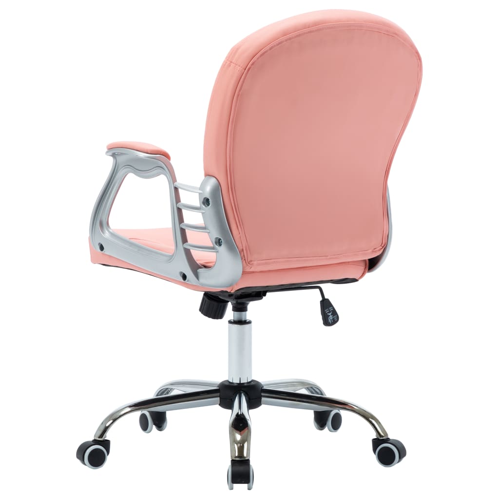 vidaXL biroja krēsls, rozā mākslīgā āda