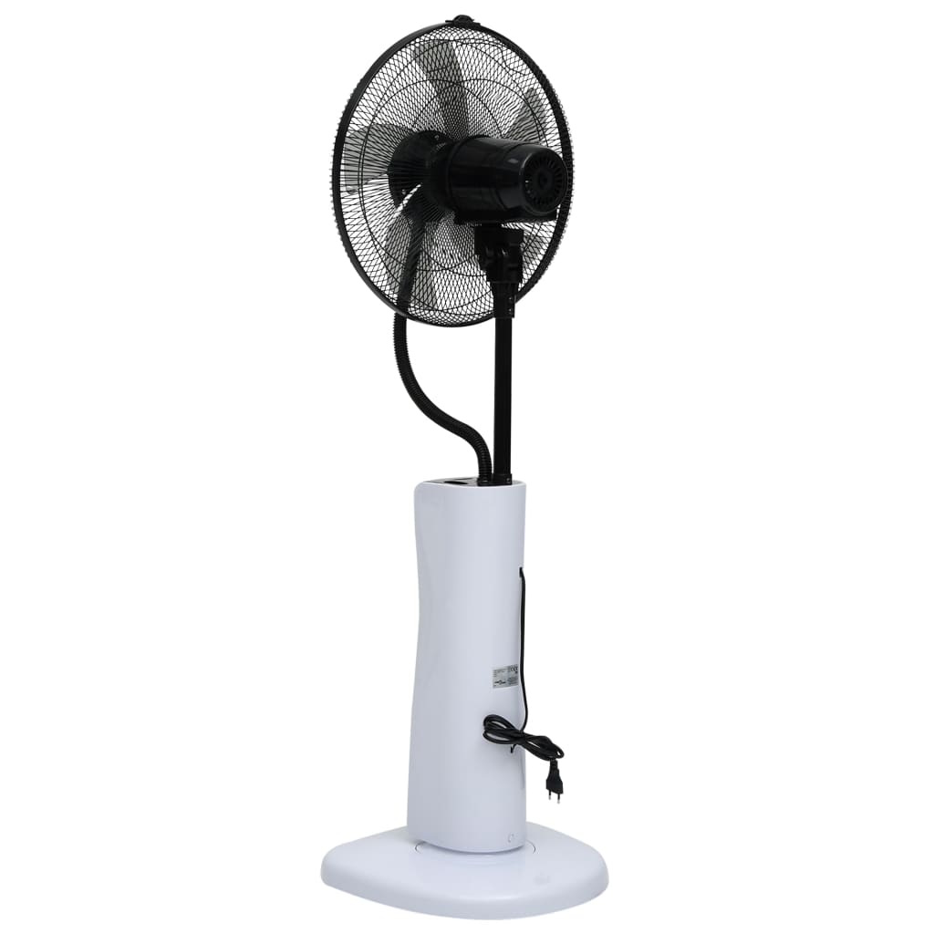vidaXL ūdeni izsmidzinošs ventilators ar statīvu, melns un balts