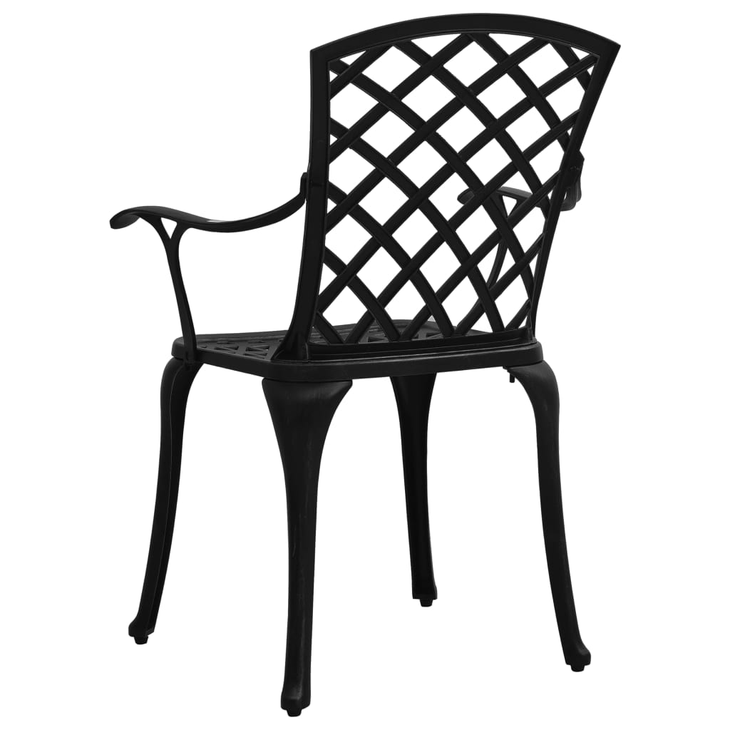 vidaXL dārza krēsli, 4 gab., liets alumīnijs, melni