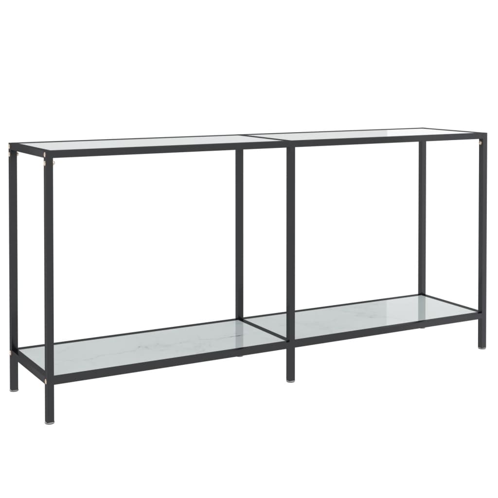 vidaXL konsoles galdiņš, 160x35x75,5 cm, balts, rūdīts stikls