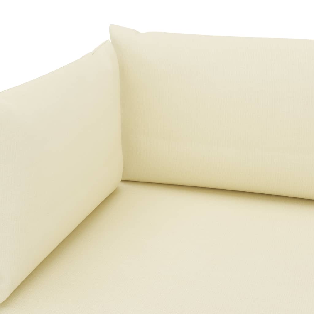 vidaXL palešu dīvānu matrači, 3 gab., krēmkrāsas audums