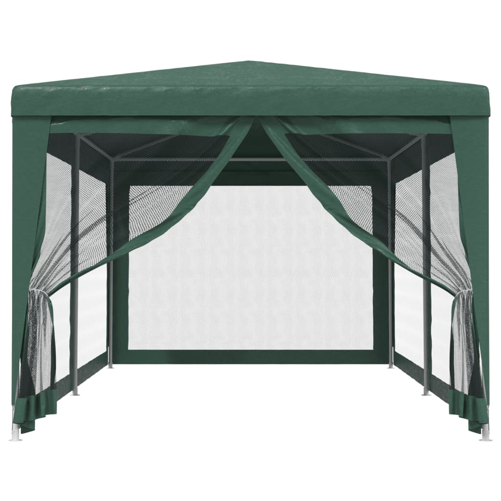 vidaXL svinību telts, ar 6 sieta sienām, 3x6 m, zaļa, HDPE