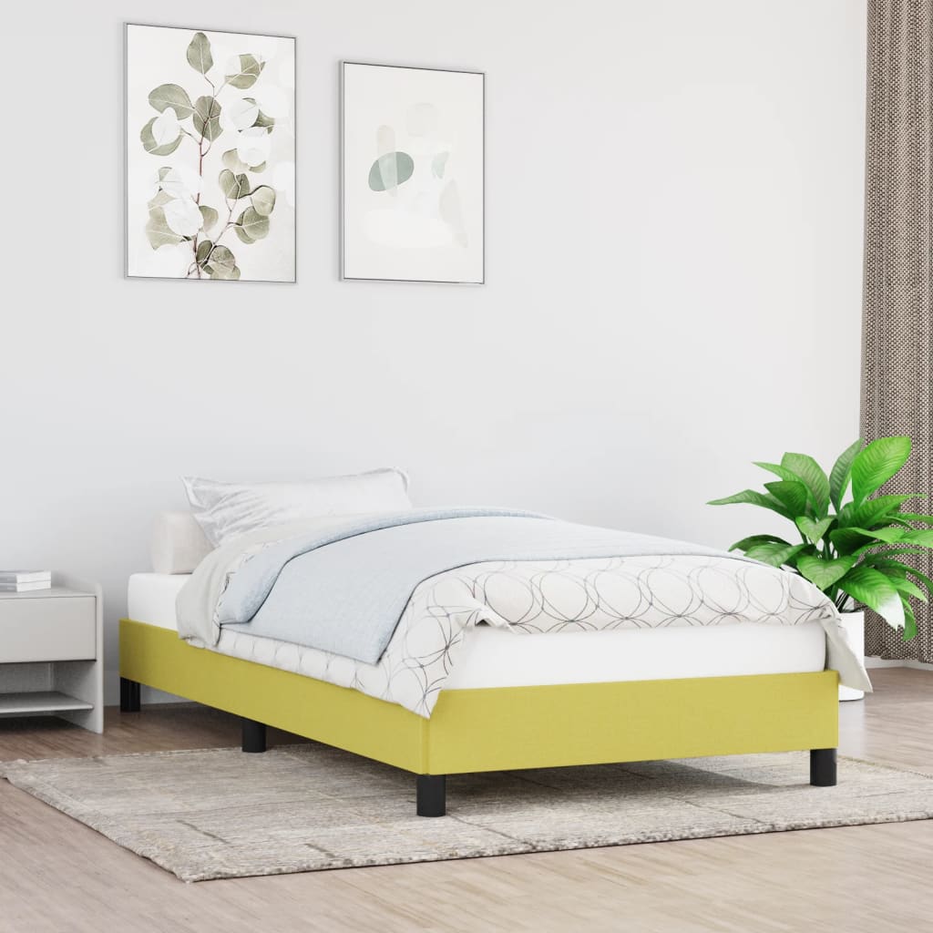 vidaXL gultas rāmis, zaļš, 80x200 cm, audums