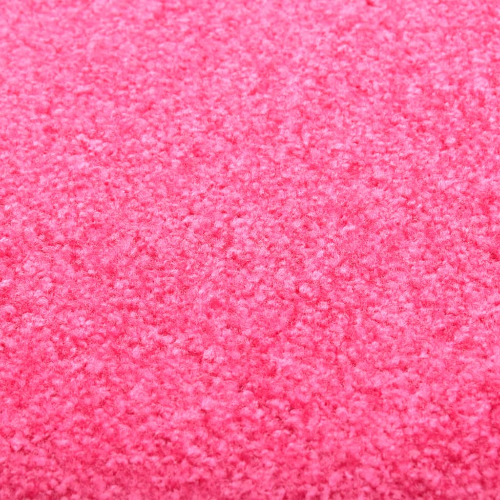 vidaXL durvju paklājs, mazgājams, rozā, 90x120 cm