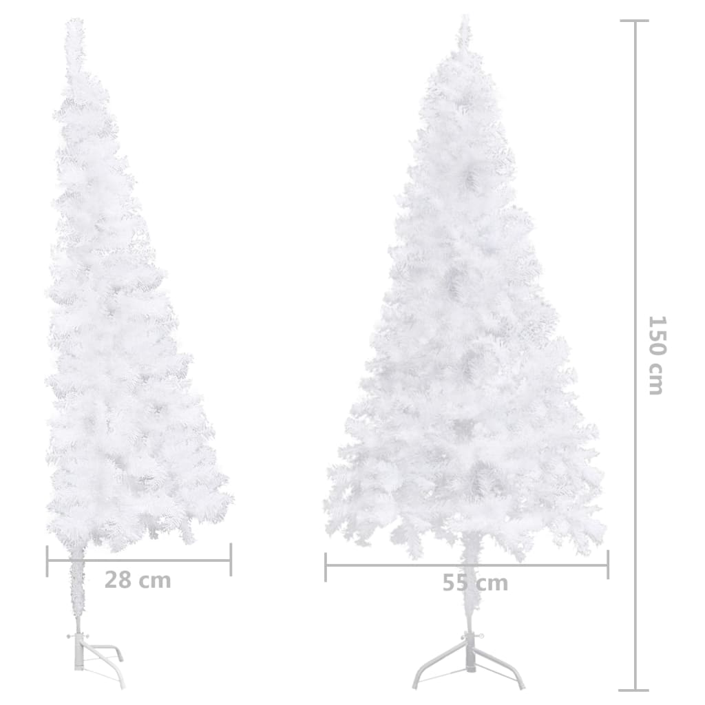 vidaXL mākslīgā Ziemassvētku egle ar LED un rotājumiem, stūra, 150 cm
