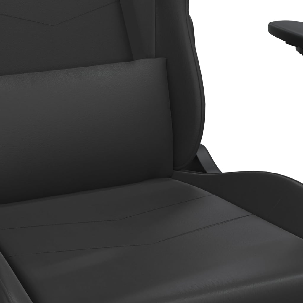 vidaXL masāžas datorspēļu krēsls ar kāju balstu, melna mākslīgā āda