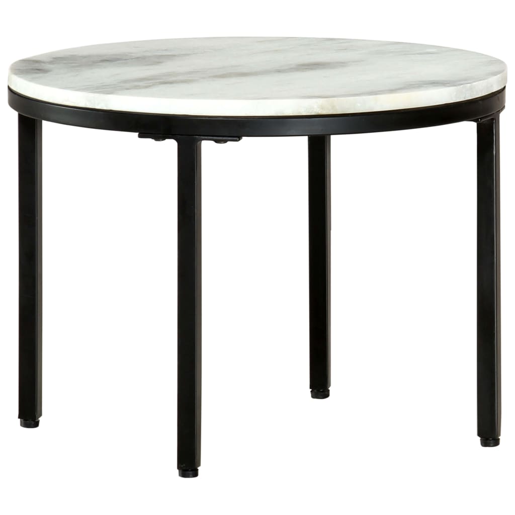 vidaXL kafijas galdiņš, balts un melns, Ø50 cm, marmors