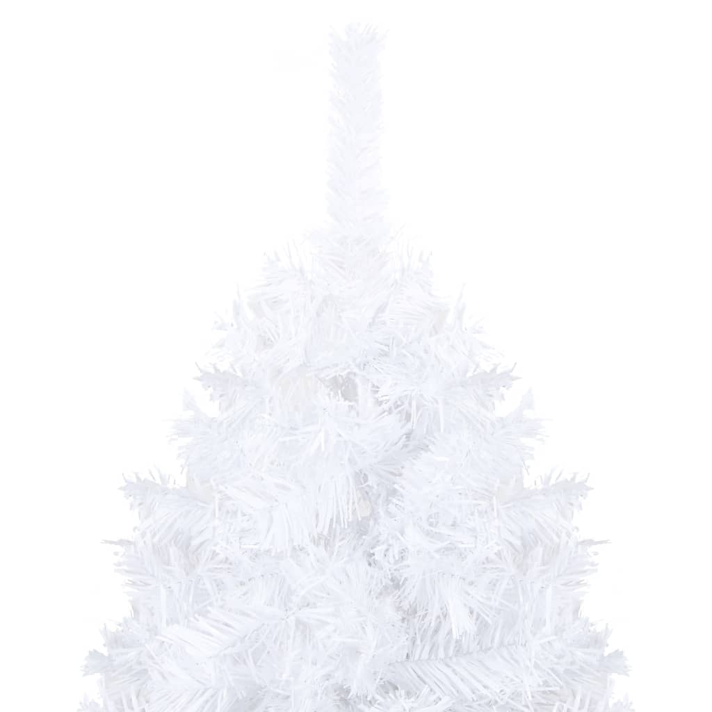 vidaXL izgaismota mākslīgā Ziemassvētku egle ar rotājumiem, 210cm, PVC