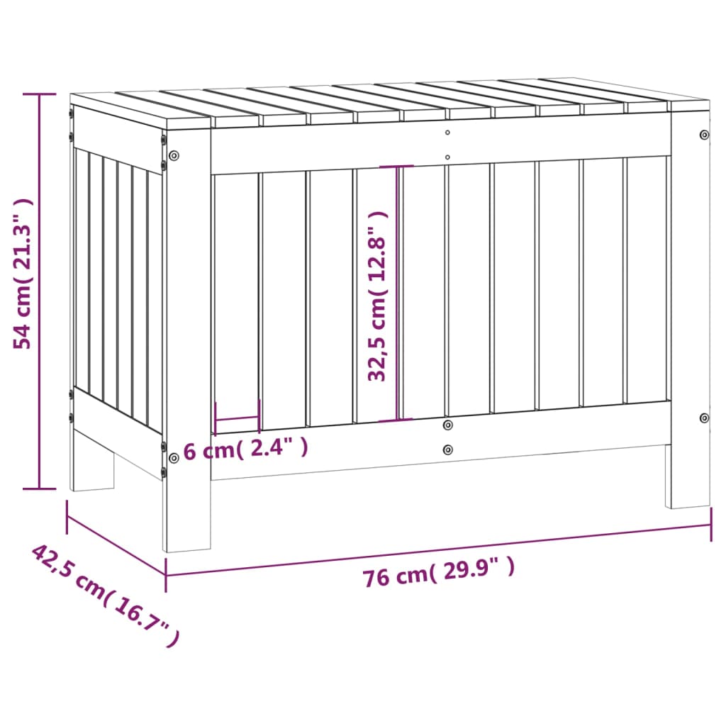 vidaXL uzglabāšanas kaste, brūna, 76x42,5x54 cm, priedes masīvkoks