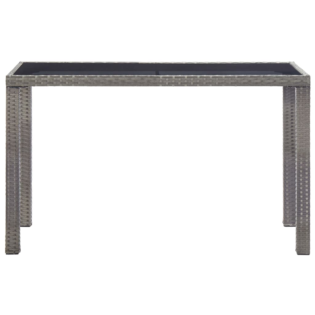 vidaXL dārza galds, antracītpelēks, 123x60x74 cm, PE rotangpalma