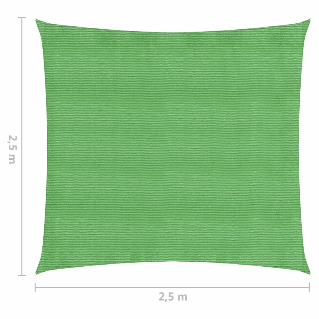 vidaXL saulessargs, 160 g/m², gaiši zaļš, 2,5x2,5 m, HDPE