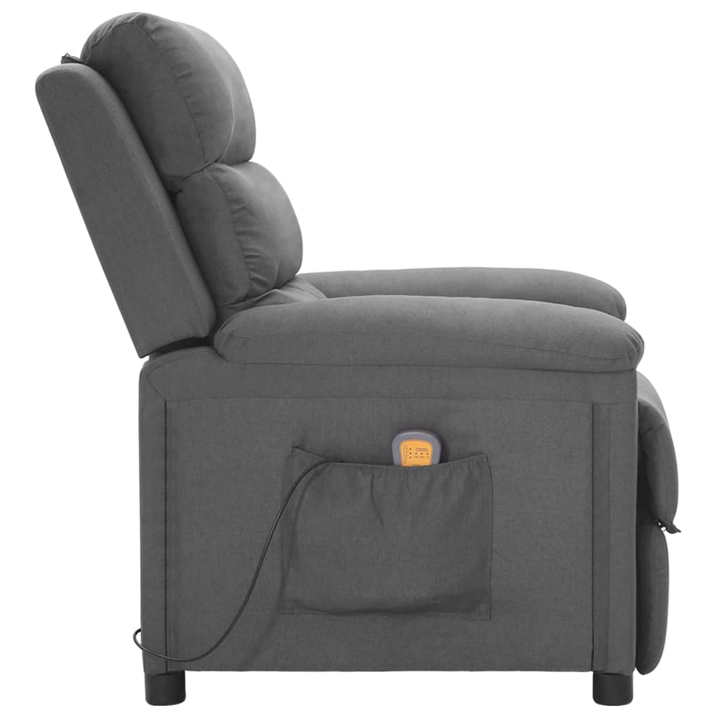 vidaXL masāžas krēsls, gaiši pelēks audums