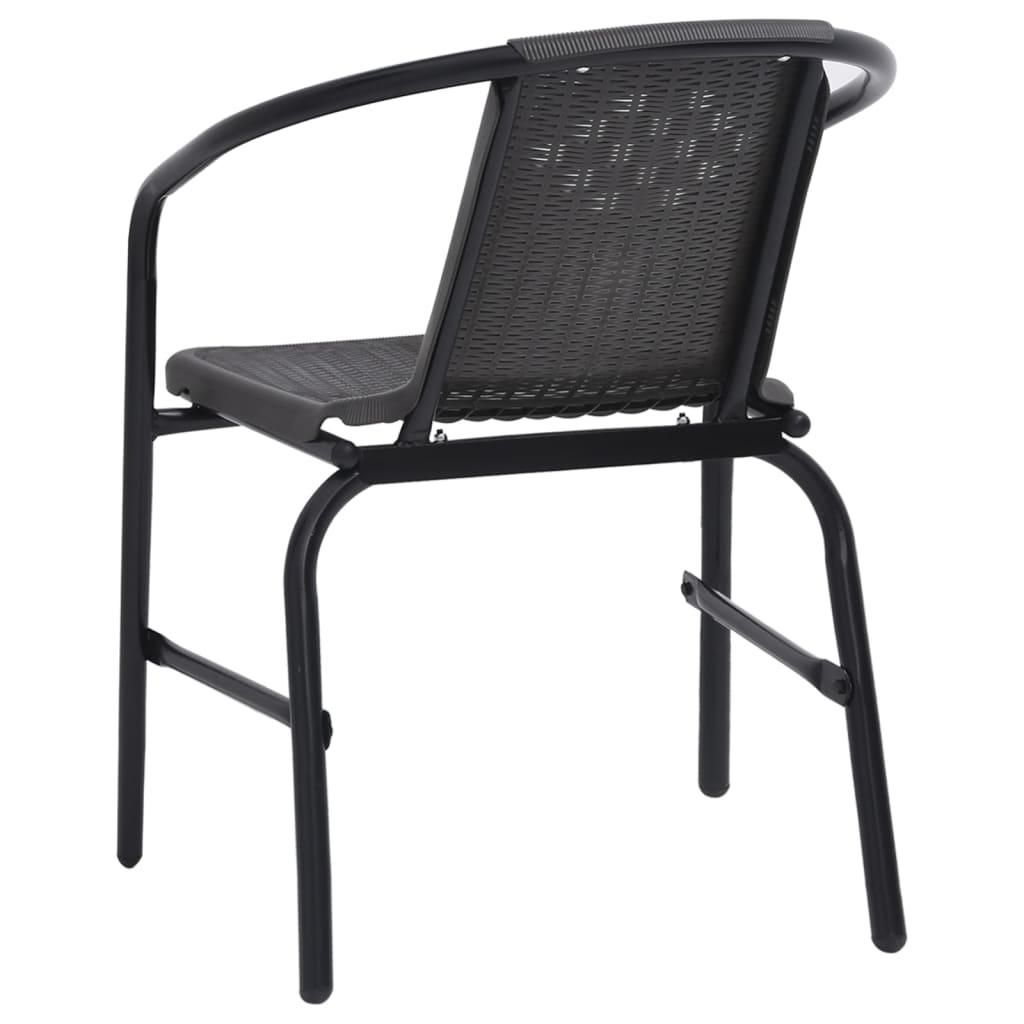 vidaXL dārza krēsli, 6 gab., plastmasas rotangpalma, tērauds, 110 kg