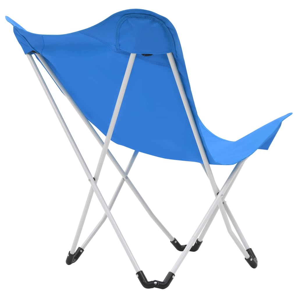 vidaXL kempinga krēsli, 2 gab., saliekami, zili