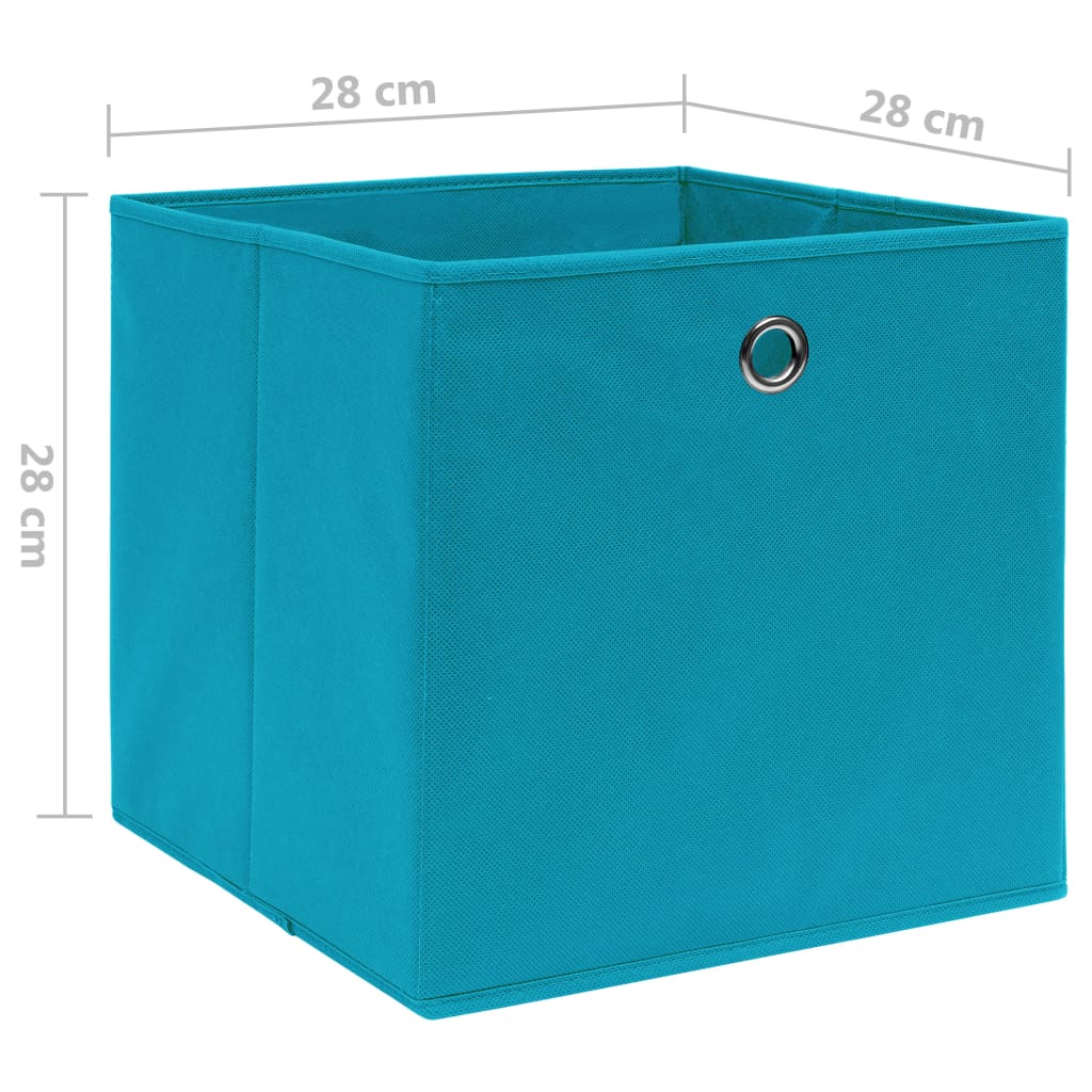 vidaXL uzglabāšanas kastes, 4 gab., 28x28x28 cm, zils neausts audums