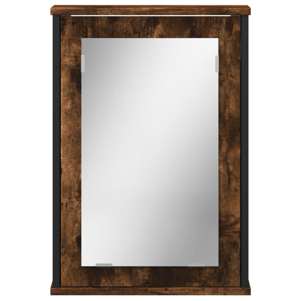 vidaXL vannasistabas spoguļskapītis, ozolkoka krāsa, 42x12x60 cm