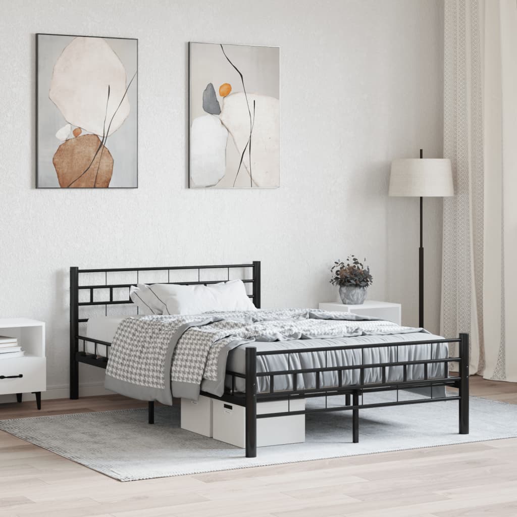 vidaXL gultas rāmis, melns, 120x200 cm, tērauds