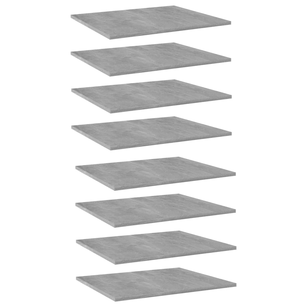 vidaXL plauktu dēļi, 8 gab., betonpelēki, 60x50x1,5 cm, skaidu plāksne