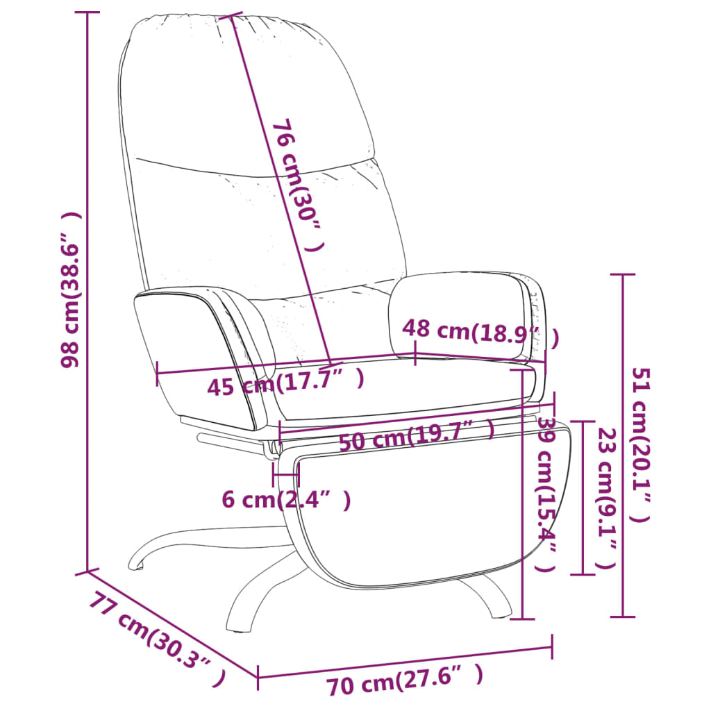 vidaXL atpūtas krēsls ar kāju balstu, brūns audums