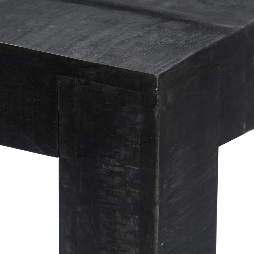 vidaXL virtuves galds, 118x60x76 cm, melns mango masīvkoks