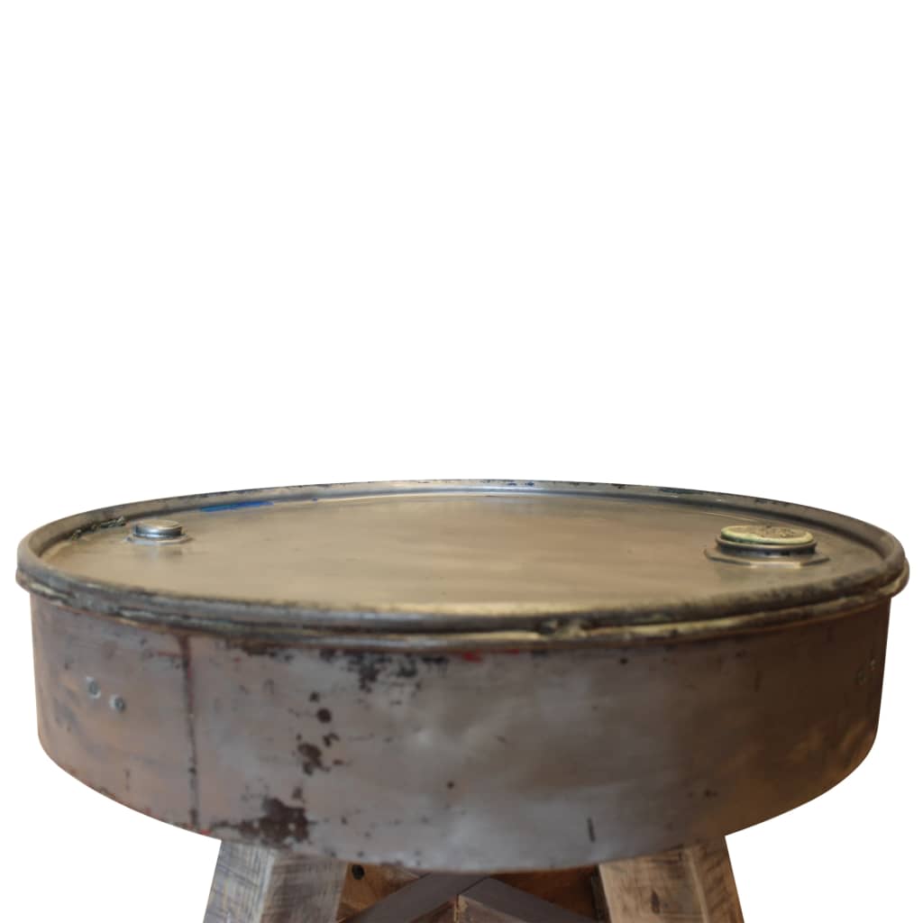 vidaXL kafijas galdiņš, 60x45 cm, pārstrādāts masīvkoks, sudraba krāsa