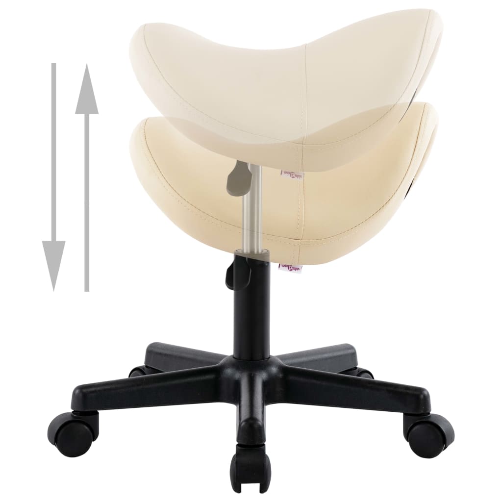 vidaXL darba krēsls, krēmkrāsas mākslīgā āda
