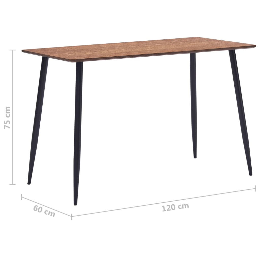 vidaXL virtuves galds, brūns, 120x60x75 cm, MDF