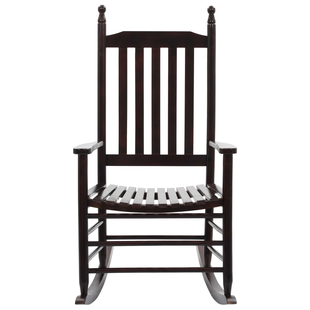vidaXL šūpuļkrēsls ar izliektu sēdekli, brūns, papeles koks