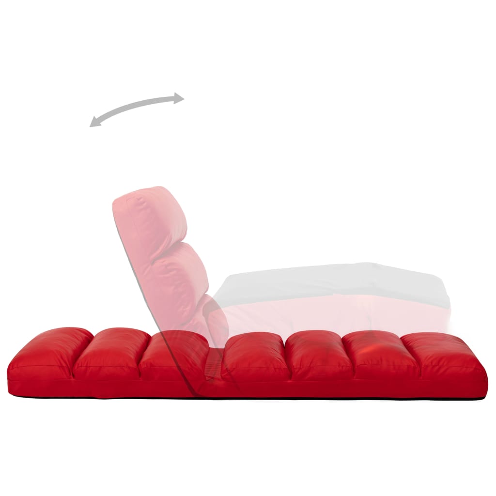 vidaXL salokāms grīdas krēsls, sarkana mākslīgā āda