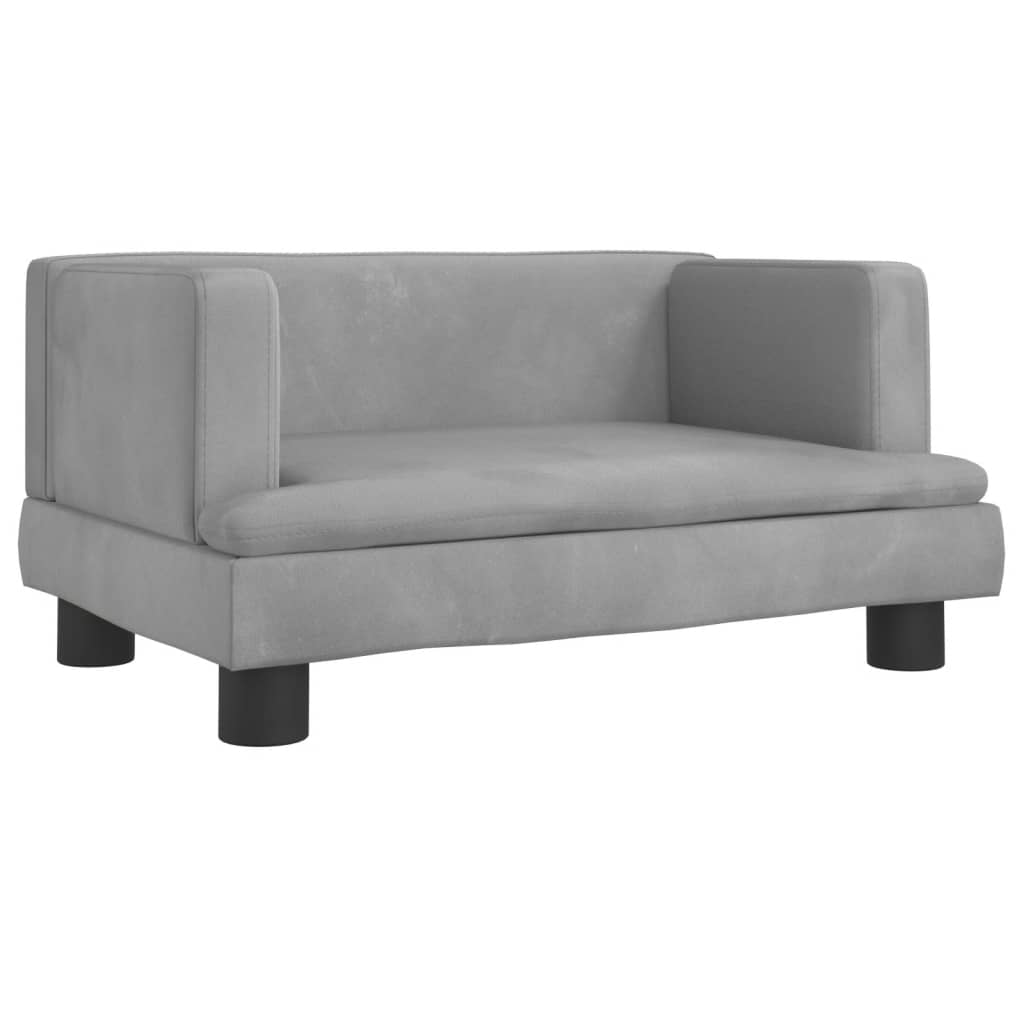 vidaXL bērnu dīvāns, gaiši pelēks, 60x40x30 cm, samts