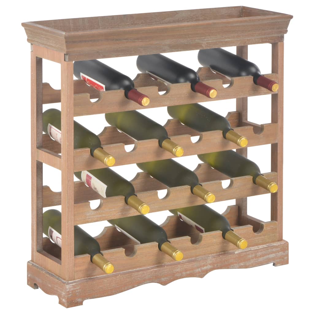 vidaXL vīna pudeļu plaukts, 70x22,5x70,5 cm, brūns MDF