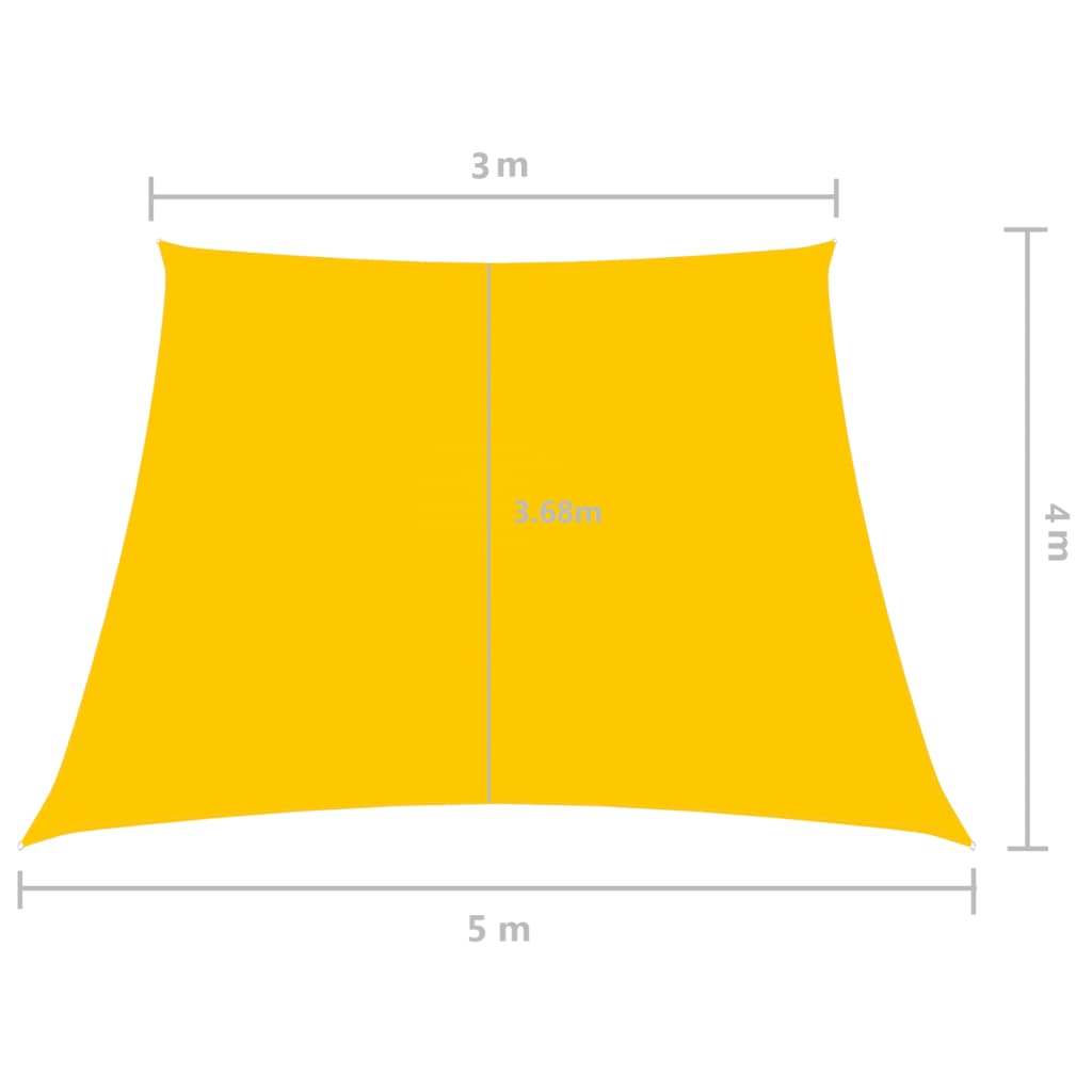 vidaXL saulessargs, 3/5x4 m, trapeces forma, dzeltens oksforda audums