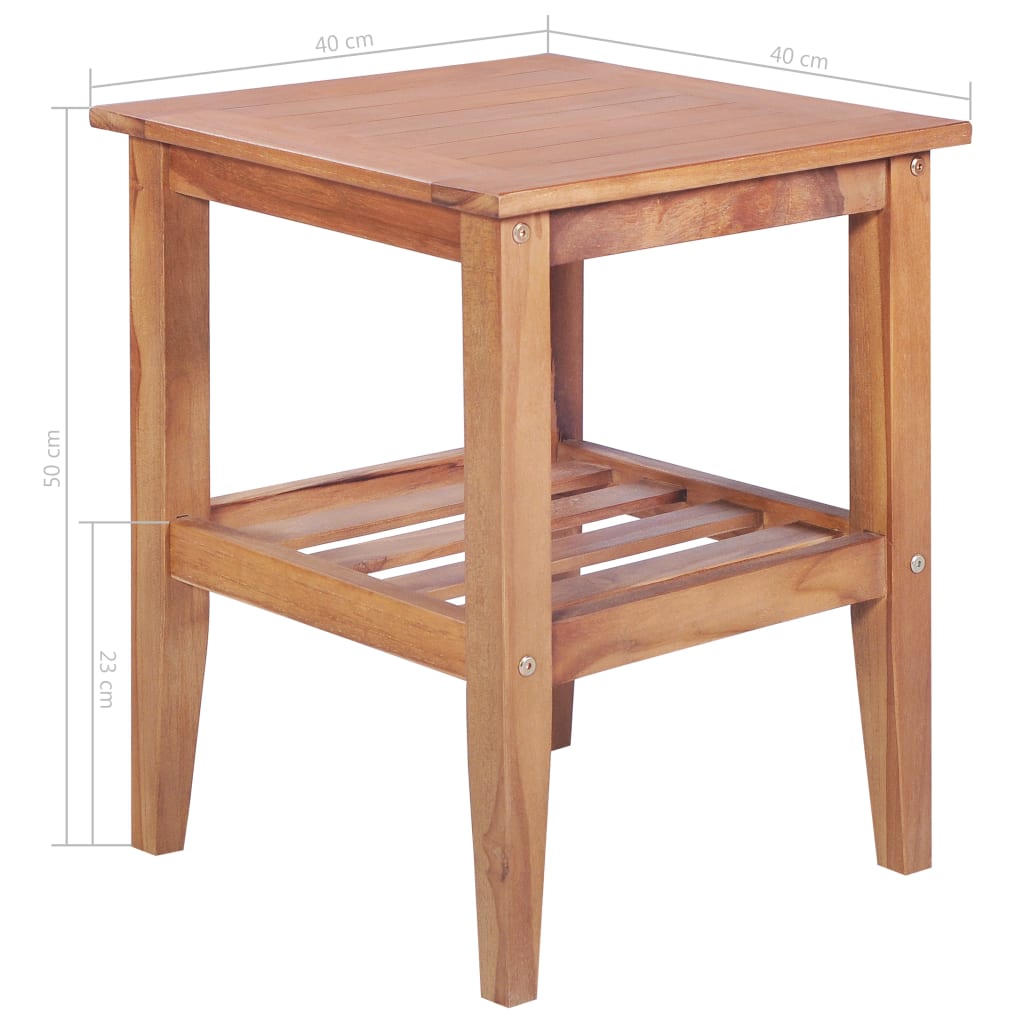vidaXL kafijas galdiņš, 40x40x50 cm, masīvs tīkkoks, kvadrāta forma