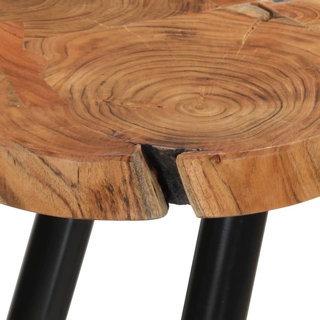 vidaXL kafijas galdiņš, 35 cm, 4 koka ripu dizains, masīvs rožkoks