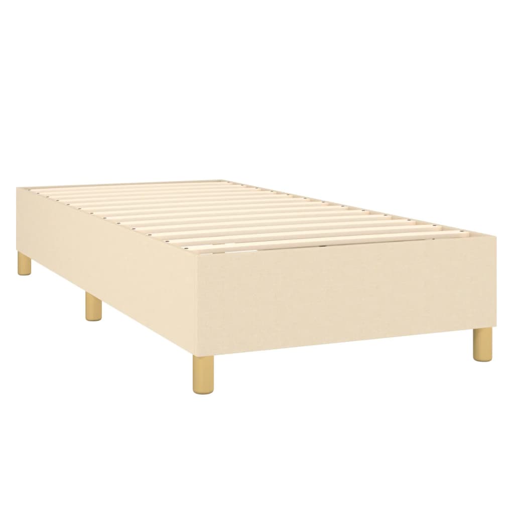 vidaXL atsperu gultas rāmis ar matraci, krēmkrāsas, 80x200 cm, audums