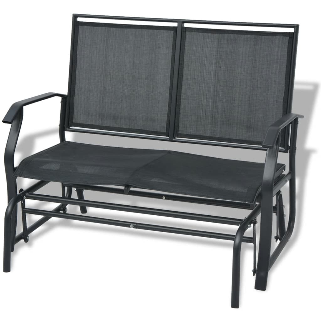vidaXL šūpuļkrēsls, 105 cm, tērauds un tekstilēns, melns