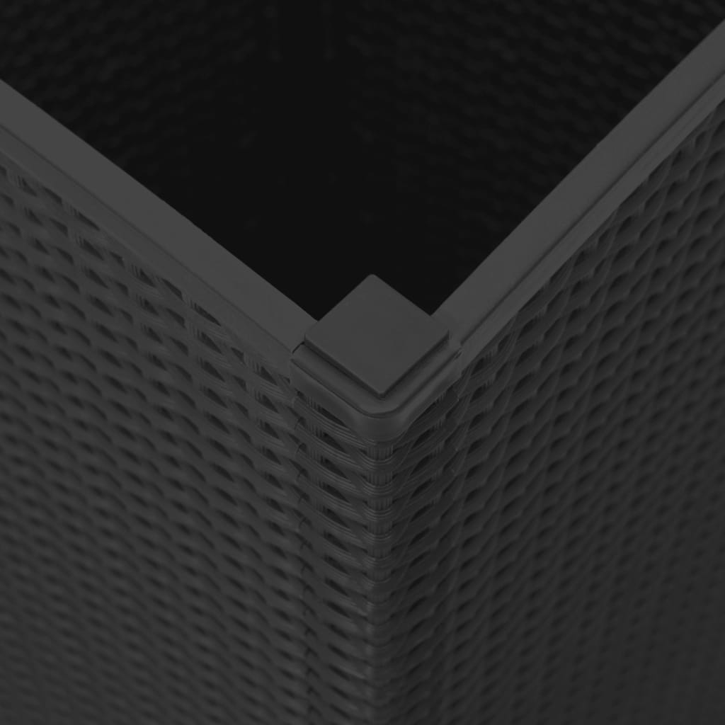 vidaXL dārza puķu kastes, 2 gab., melnas, 32,5x32,5x57 cm, PP
